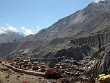 17 Chortens At Tashi Lhakhang Gompa With Phu Village Below 
